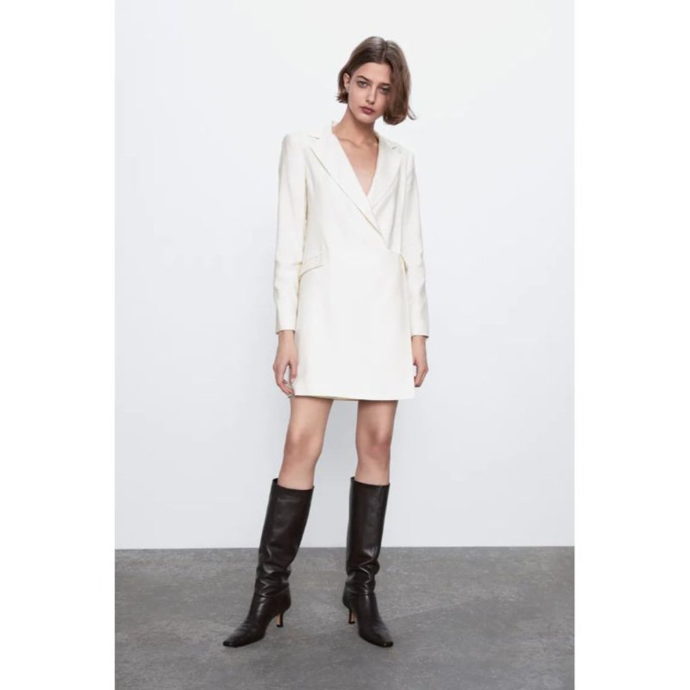 New $129 Zara women's XS long sleeve Blazer dress - Picture 1 of 12